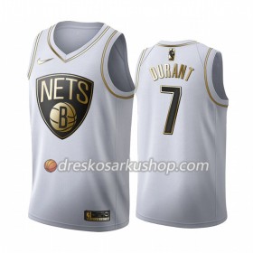 Muški NBA Dres Brooklyn Nets Kevin Durant 7 Nike 2019-20 Bijela Golden Edition Swingman